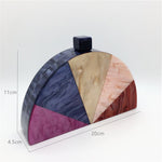 Semicircular Shape Acrylic Patchwork Shoulder Bag 04