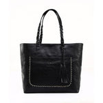 (03) Fashion Tote with Tassel Women's Handbag PU Leather