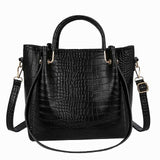 (02) Tote PU Leather Alligator Pattern Style Handbag