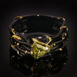 Gothic Black Tree Branch with Triangular Yellow Cubic Zirconia Ring R68