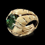 Hyperbole Women's Finger-rings with Green Cubic Zirconia R52