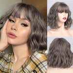 Female Short and Medium Stylish Synthetic Wigs of Various Colors with Bangs (09)