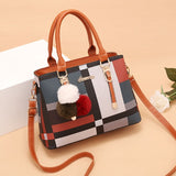 (08) Women's Luxury Tote with Handbag Designer Brand Plaid Shoulder Bag