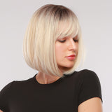 Short Straight Bob Various Colors Synthetic Wig with Bangs (45)