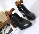 Pointed Toe High-Heeled with Safety Strap PU Leather Boots 25