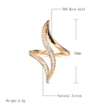 Rose Gold Color Hyperbole Curve  Ring With Cubic Zirconia Ring R16