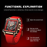 New Men Luxury Hollow Square Sport Watch For Men M7