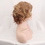 Short Wavy Fluffy Blonde Light Brown Bob Synthetic Wig (50)