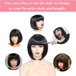 Female 10 Inches Short Bob Synthetic Hair Wig with Bangs (03)