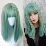 Long Straight Various Colors Synthetic Wig with Bangs (38)