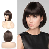 Female 10 Inch Short Bob Synthetic Wig with Bangs (02)