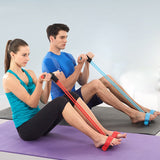 4 Resistances Elastic Pull Ropes Exerciser Rower