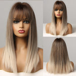 Medium Wavy and Straight Various Colors Synthetic Wigs (37)