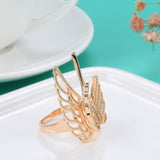 Rose Gold Wings of Pegasus With Cubic Zirconia Ring R5