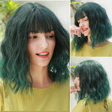 Medium Bob Various Colors Synthetic Wigs With Bangs (51)