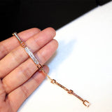 Fashionable Rose Gold Color Cubic Zircon Bracelet B4