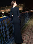 Black Half Sleeve Elegant Mermaid Evening Dress 66