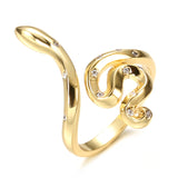 Gold Color Garden Snake With  Cubic Zirconia Ring Snake R4