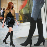 Fashion Knee High Boots Flock Slim Boots 76