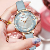 New CURREN Quartz Elegant Classic Leather Wristwatches for Women