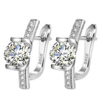 Gold & Silver Color Round Cubic Zirconia Latch Back Earrings E20