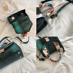 (29S) Luxury High Quality Leather with Scarf Wrapped around Handle Handbag/Shoulder Bags for Women