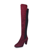 Fashion Knee High Boots Flock Slim Boots 76