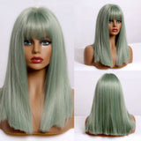 Medium Wavy and Straight Various Colors Synthetic Wigs (37)