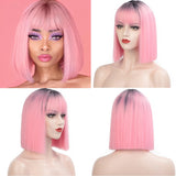 Female Short Smooth Synthetic Wigs With Various Colors (11)