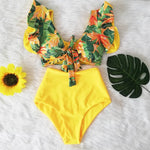 Flora V-Neck High-Waisted Two Piece Swimsuit