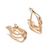 Rose Gold Color Hollow Glossy Flame Shape Latch Back Earring E5