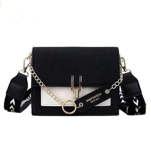 (13S) Designer Contrast Color PU Leather Crossbody Bag For Women