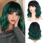 Female Short and Medium Stylish Synthetic Wigs of Various Colors with Bangs (09)