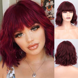 Female Short and Medium Stylish Synthetic Wigs of Various Colors with Bangs (09)