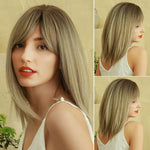 Long Straight Various Colors Synthetic Wig with Bangs (38)