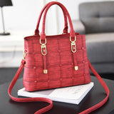 (01) Tote PU Leather Women's Sequined with Buttons Shoulder Bag