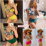 Flora V-Neck High-Waisted Two Piece Swimsuit