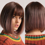 female Short and Medium Smooth Synthetic Hair Wig With Various Colors (06)