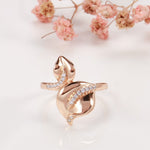 Rose Gold Color Flower with Cubic Zirconia Ring R26