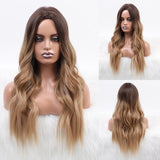 Female Long Stylish Long Brown Blonde Synthetic Wigs (04)