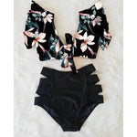 Flora V-Neck High-Waisted Two Piece Swimsuit