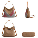 (52) Solid Color Canvas Fashion All-match Shoulder Bags for Women