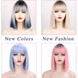 Female Short Smooth Synthetic Wigs With Various Colors (11)