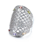 Colorless Round & Colored Marquise Cubic Zirconia Silver Color Rings R40