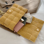 (33S) PU Leather Lattice Shoulder Bags for Women