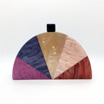 Semicircular Shape Acrylic Patchwork Shoulder Bag 04