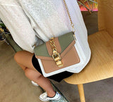 (23S) Small Summer Contrast Color PU Leather Crossbody Bags For Women