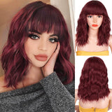 Female Short and Medium Stylish Synthetic Wigs of Various Colors with Bangs (09)