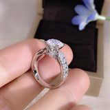 Modern Women's Brilliant Cubic Zirconia, Silver Color Ring R55