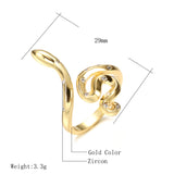 Gold Color Garden Snake With  Cubic Zirconia Ring Snake R4